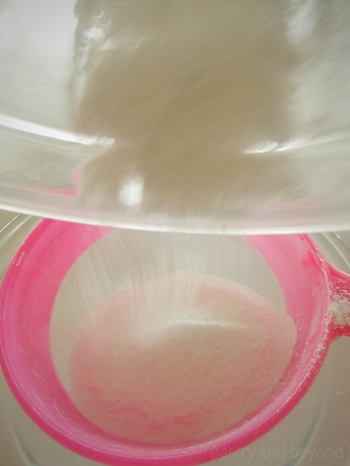 Sifting homemade powder sugar. 