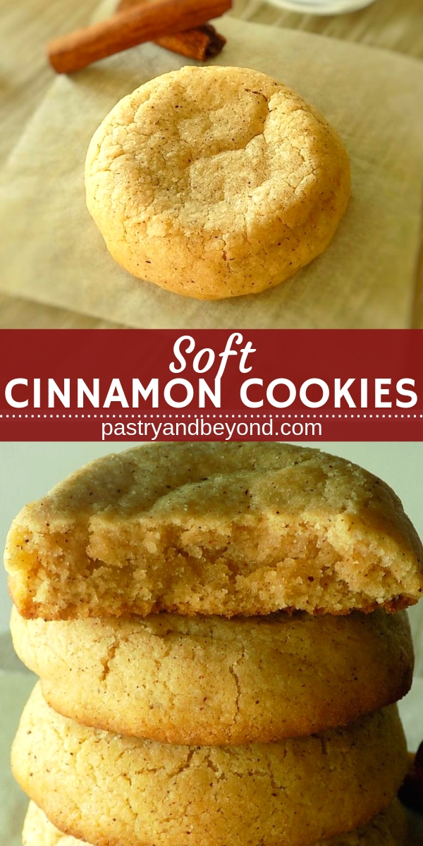 Collage for soft cinnamon cookies.