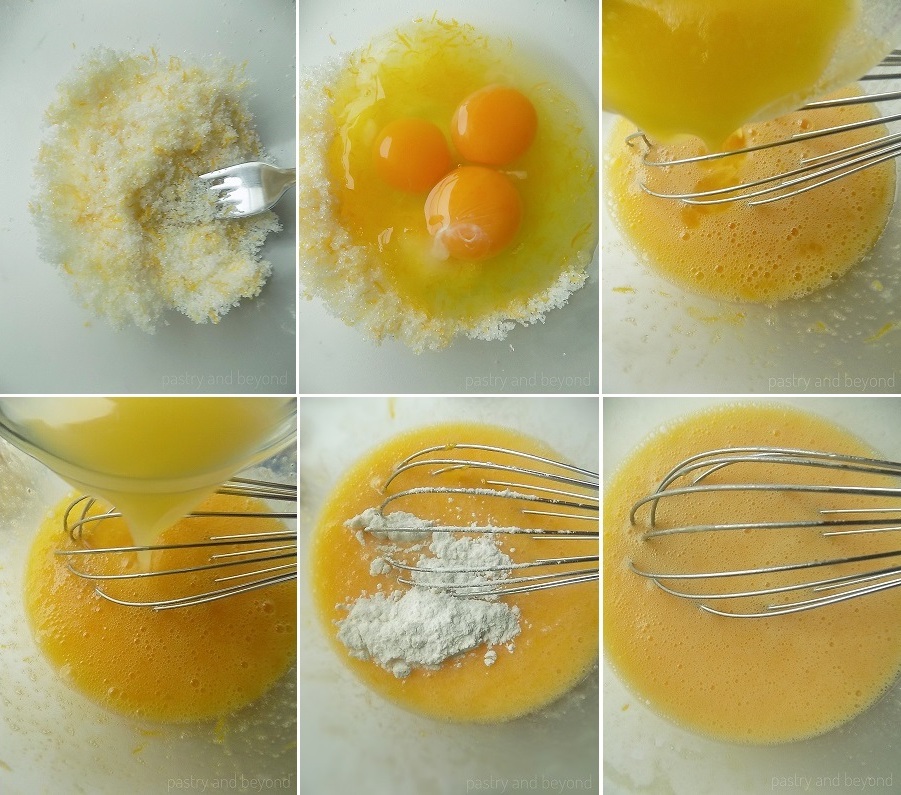 Steps of making lemon curd.
