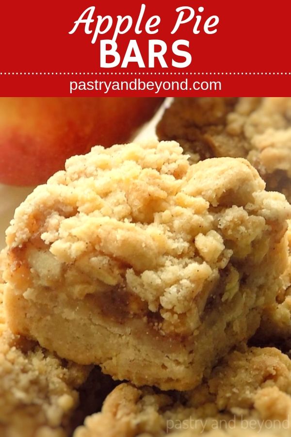 Apple bars with crumble topping.
