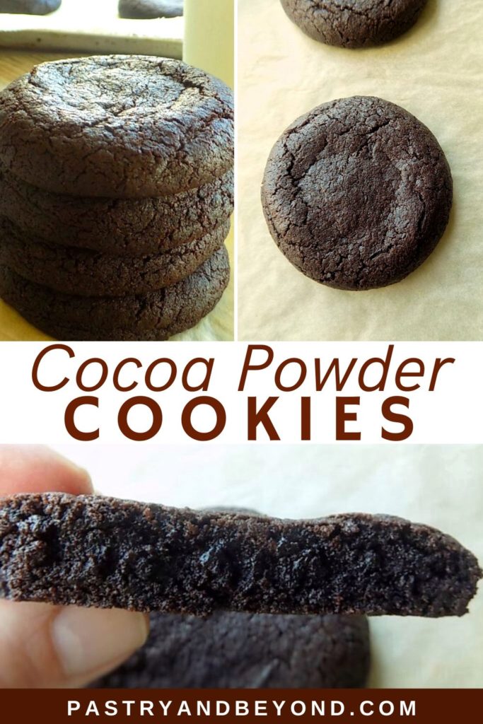 Pin of cocoa powder cookies