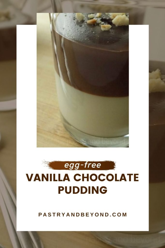 Vanilla chocolate pudding in a glass.