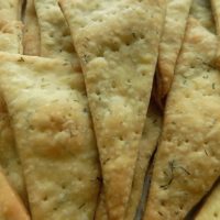 Dill crackers on top of each other.