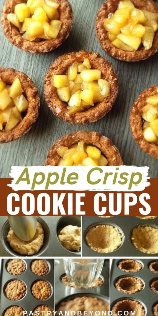 Apple crisp cookie cups and step by step photos.
