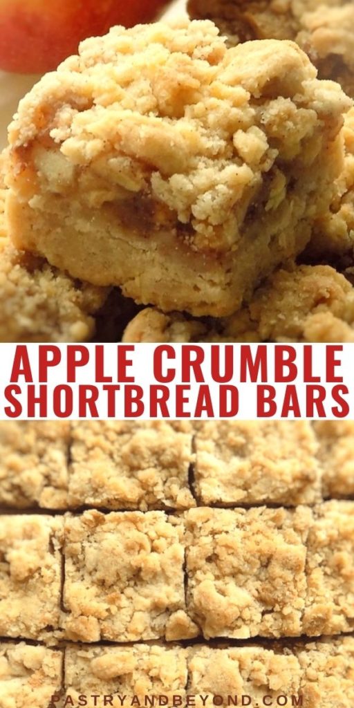 Overhead and side view of apple pie bars