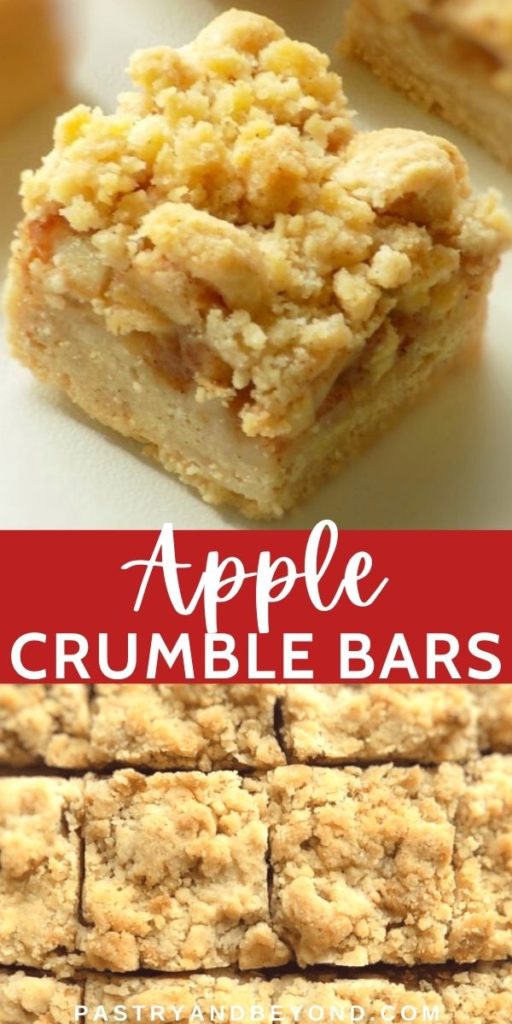 Pin for apple crumble bars from different angels.