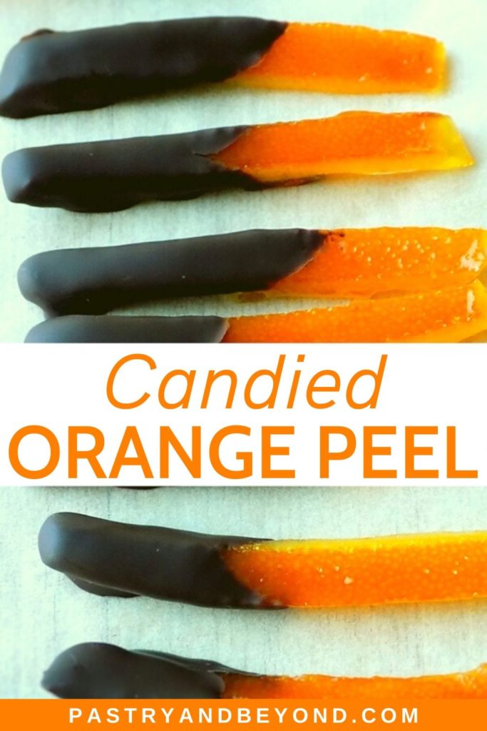 Pin of chocolate dipped candied oranges