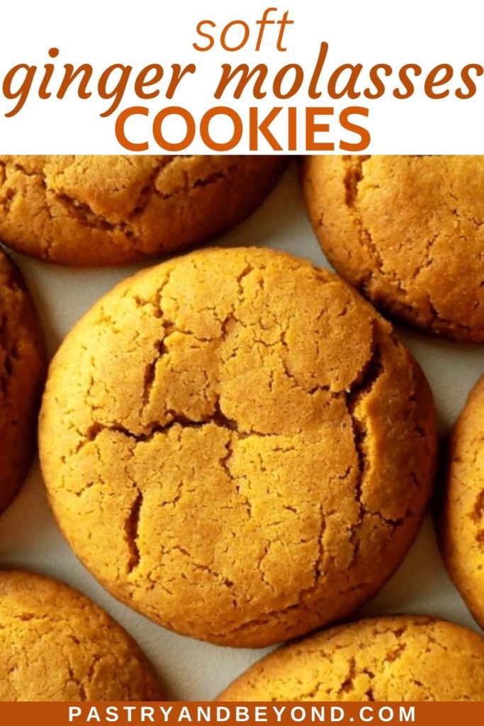 Pin of soft ginger molasses cookies
