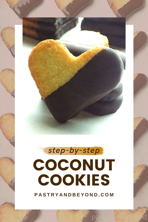 Chocolate dipped coconut cookies.