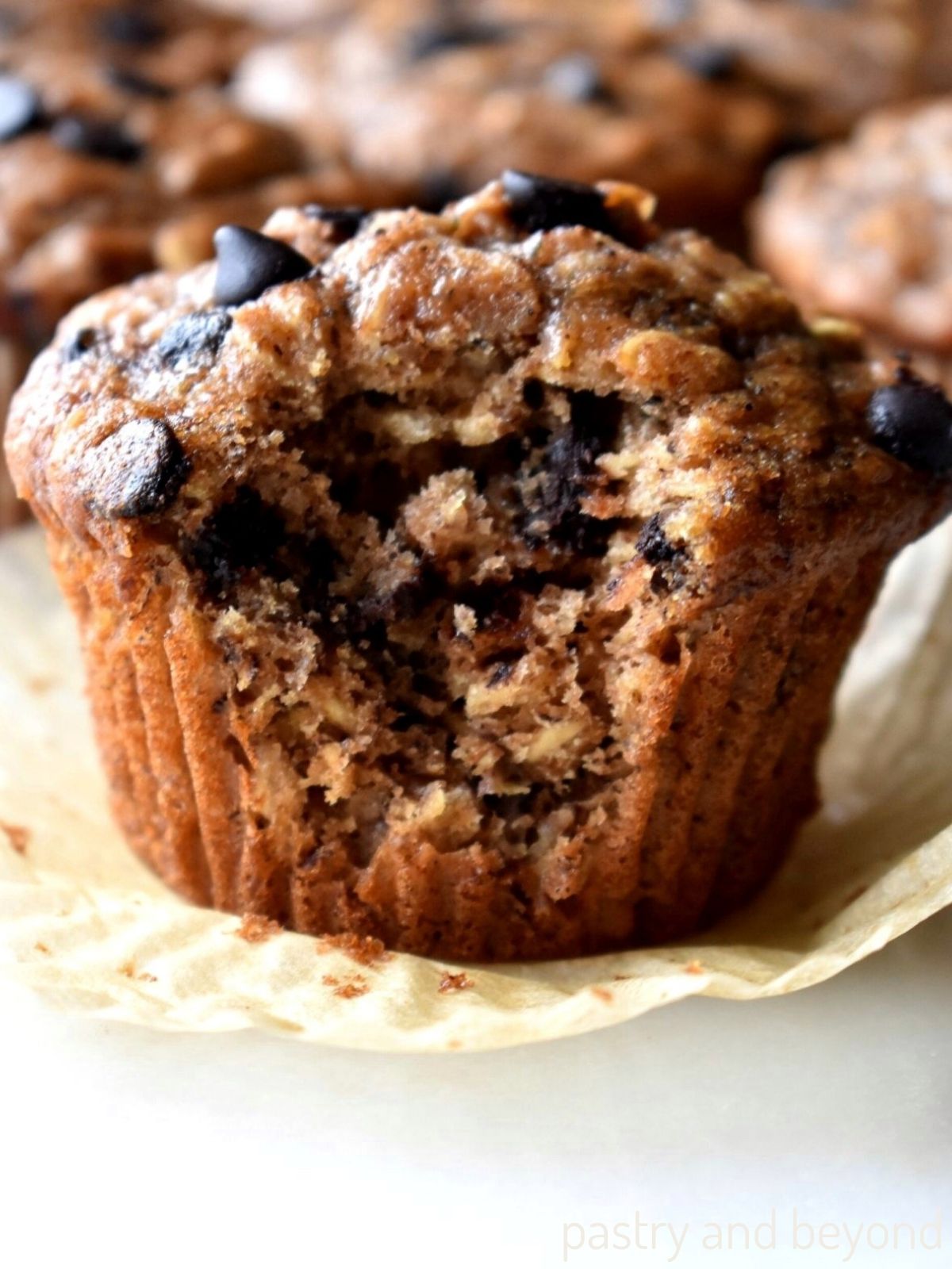 Banana Oatmeal Chocolate Chip Muffins - Pastry & Beyond