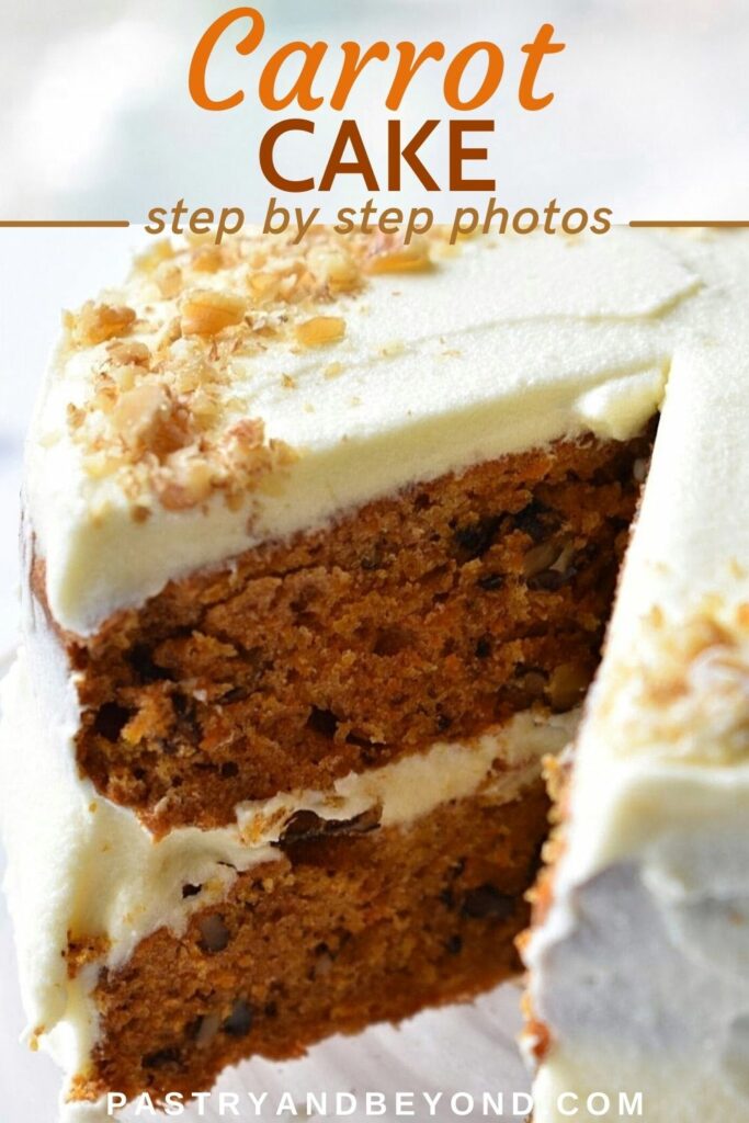 Mini carrot cake with text overlay.
